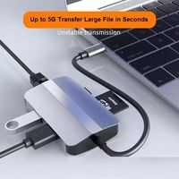 Hub Tipe C 10-in-1 dengan dudukan Laptop USB 3.0 RJ45 100Mbps PD AV SD TF Audio kompatibel dengan TV HD dan pemutar Audio