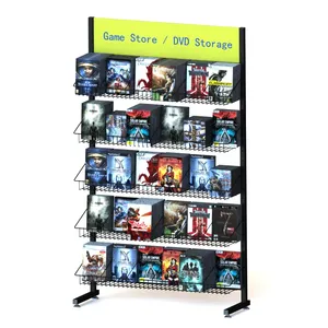 Hete Verkoop 5 Tiers 30 Dvd Metalen Display Rek Cd Rack, Rooster Display, Metalen Pop Stand Display, Display Rekken Metaal