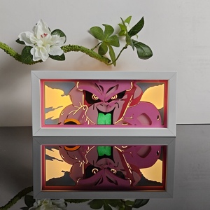 Nueva Lámpara de Papel Tallado en 3D con Marco de Sasuke RGB Mixto, Personaje de Dibujos Animados <span class=keywords><strong>Uzumaki</strong></span> Luffy, Figura de Anime, Caja de Luz LED de Papel, Lámpara Nocturna - Product Image 1