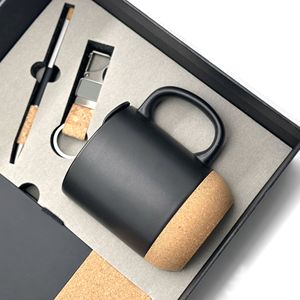 Customizable Logo Cork Base Ceramic Mug and Cup <strong>Gift</strong> Set Includes Notebook and Keychain Business <strong>Gift</strong> Luxury <strong>Corporate</strong> <strong>Gift</strong> - Product Image 2