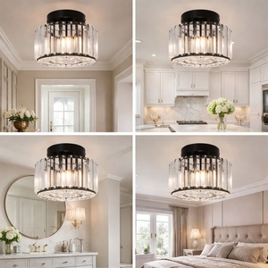 Simple Crystal Entryway Ceiling Lamp Modern Flush Mount <b>Light</b> for Hallway <b>Corridor</b> Porch Indoor Home Decor Lighting - Product Image 4