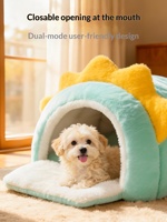 Winter-Warmes Halbgeschlossenes Höhlen-Hundebett mit Abnehmbarem Design für Innenbereich Warm & Atmungsaktiv für Kleine/Mittlere Hunde & Katzen