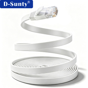 Cable de Conexión LAN Plano Cat6 Cat6A UTP al por Mayor, Cobre Desnudo, 4 Pares, 28AWG 30AWG, Cubierta de PVC, RJ45, Cable Ethernet de Alta Velocidad, RoHS - Product Image 1