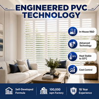 Fabrication sur mesure OEM ODM de volets en PVC, vente en gros d'usine, volets intérieurs imperméables pour la maison et les projets