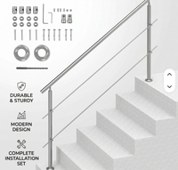 Support de main courante en acier inoxydable pour balustrades en verre d'escalier et de balcon, accessoires et raccords de garde-corps pour hôpitaux