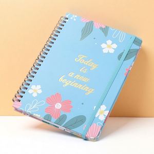 Floral Pattern Customizable Logo Spiral-Bound <b>A5</b> With Diary Strap Student <b>Notebook</b> Wholesale 80 Pages - Product Image 3