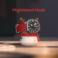 Support de chargeur en silicone SIKAI en forme de bonhomme de neige de Noël pour Samsung Galaxy Watch, support de rangement pour anneau de charge DIY mignon, décoration de bureau