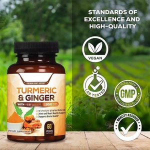 Joint Heart <b>Liver</b> Support Organic Natural Turmeric Curcumin Black Pepper Ginger Capsules Turmeric Capsule Ginger Capsules - Product Image 2