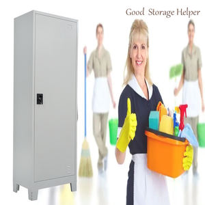 <span class=keywords><strong>Armario</strong></span> de escoba de acero de una sola Puerta de diseño moderno, casilleros DE TRABAJO DE <span class=keywords><strong>Metal</strong></span> de tamaño completo para sala de estar, lavandería, escuela - Product Image 2