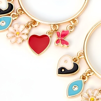 Pendientes Personalizados de Diseño Exclusivo con Múltiples Dijes Chapados en Oro, Joyería de Lujo Brillante y Linda, Regalo para Chicas y Mujeres