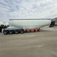 Semi-Trailer Tangki Bubuk Baja 4 As Roda 40 Ton Tugas Berat Tangki Semen Curah 35/40/45 Kubik Beban Maksimum 60 Ton