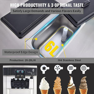 Máquina <span class=keywords><strong>de</strong></span> Helados Comercial con Certificación CE, <span class=keywords><strong>de</strong></span> Piso, Gran Producción 20-28L/H, 3 Sabores, Acero Inoxidable, Certificación Energy Star - Product Image 4