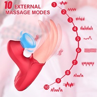 Masseur clitoridien et point G à 10 fréquences, jouet pour adultes, stimulateur de léchage et d'aspiration, double extrémité pour femmes, CE RoHS