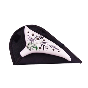 Ocarina Decorativa de 12 Orificios, Alto C, con Acabado Craquelado, Pintada a Mano con Diseño Floral, con Bolsa de Almacenamiento - Product Image 1