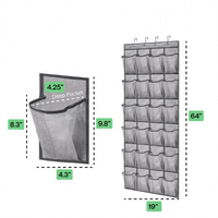 Sac de rangement pliable et écologique Lider LDSN009, gain de place, avec poches en filet pour chaussures, jouets et produits de nettoyage