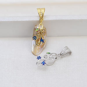 Tide DIY Handmade S925 Silver Baroque Pearl Pendant Female Empty Pearl Holder Necklace Accessory <b>Jewelry</b> <b>Findings</b> <b>Components</b> - Product Image 1