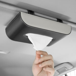 Car Tissue Box Leather Sun Visor Mount 23.5x12.5x5 For Car Interior Storage - Product Image 1