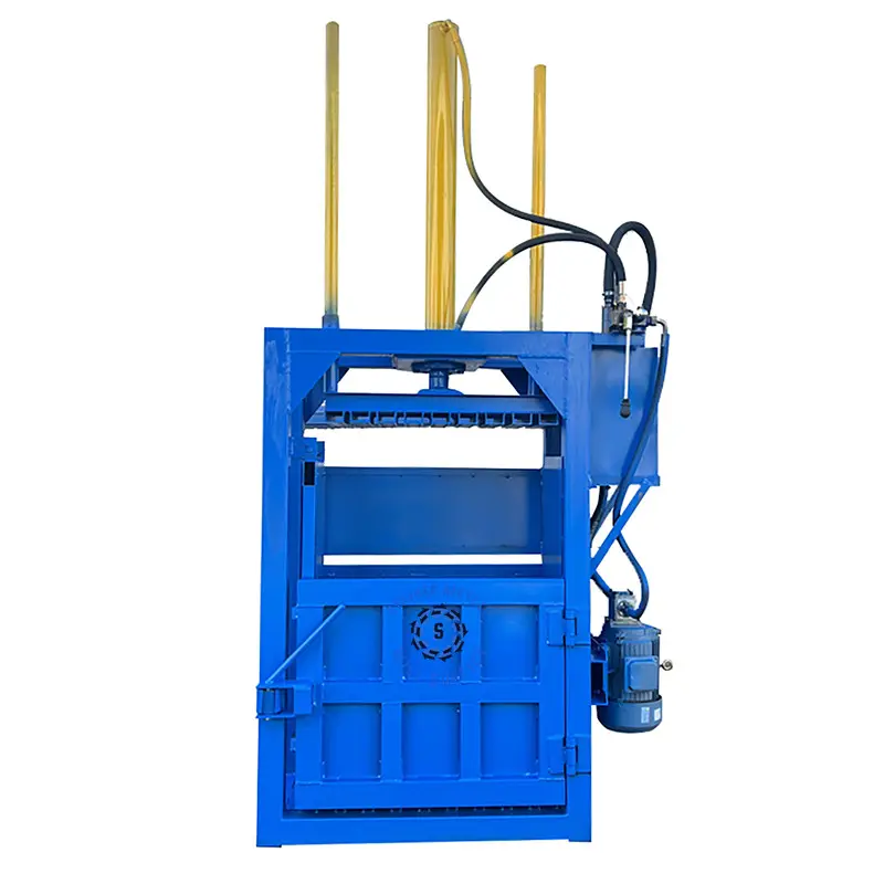 Emballeuse hydraulique semi-automatique verticale/Presse à papier usagée de station à ordures/Compresseur de déchets de tissu