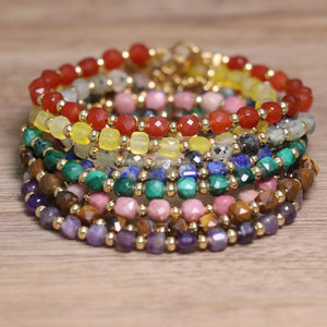 Pulsera de Piedras Naturales Facetadas Cuadradas de Ojo de Tigre, Hecha a Mano, Delicada, con Gemas Energéticas, para Mujeres y Hombres, Regalo - Product Image 2
