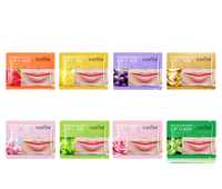 Masque pour les lèvres en feuille, hydratant, rafraîchissant, nourrissant naturellement, extrait de plantes, collagène de fruits, masque pour les lèvres aromatisé aux fruits