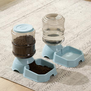 Bouteille d'eau et distributeur de nourriture pour animaux de compagnie, grande capacité 3,8 L, portable, moderne, en plastique, automatique, étanche, avec fonction d'auto-dosage - Product Image 2