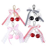Porte-clés vintage mignon en forme de cerise, accessoire léger pour sac à main ou sac à bandoulière pour filles