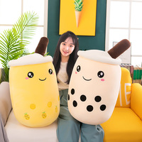 Coussin en peluche créatif en forme de tasse de thé au lait perlé, doux et agréable pour la peau, jouet Boba rembourré pour la décoration de canapé à la maison, cadeau d'anniversaire, peluche