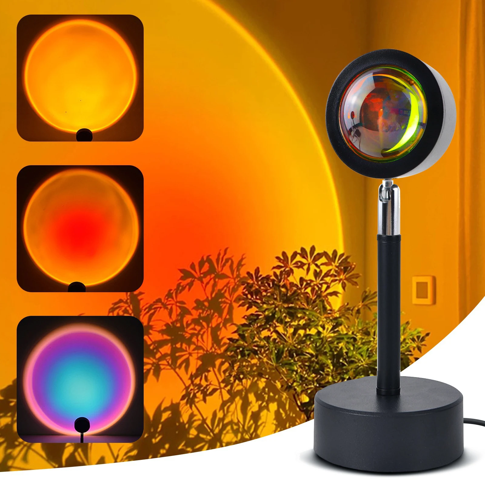 2022 New High Quality Sunset Projector Lamp LED Sunset 180 Degree Rotation Projection Light Lamp for Home Decoration