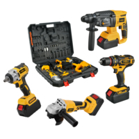 Ensemble d'outils électriques sans fil 4-en-1 sans balais pour projets industriels et de bricolage-Combinaison d'outils électriques