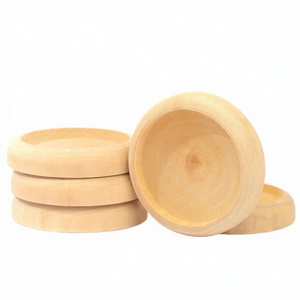 Tazón Pequeño de Madera Maciza Tallada Ecológica para Manualidades, Mini Tazón Redondo sin Acabado para Regalos Empresariales - Product Image 3