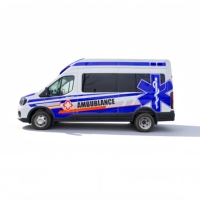Nouvelle ambulance chinoise à transmission manuelle diesel avec système d'oxygène pour les secours médicaux d'urgence