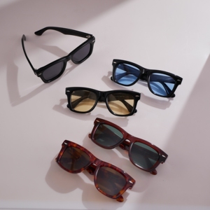 Luxury Hand-made Acetate <b>Sunglasses</b> Men Women Classic Retro <b>Square</b> Shades Vintage Rivet Detail Premium Sun Glasses for Wholesale - Product Image 2