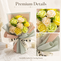 Bouquet de fleurs artificielles de qualité supérieure au toucher réel, roses en savon artisanales, eucalyptus parfumé, bouquets de mariage et de Noël pour la mariée