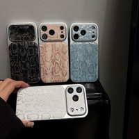 Coques antichoc élégantes et uniques en cuir PU à motif crocodile électroplaqué pour femmes, compatibles iPhone 17, 16, 15 Pro Max (vente en gros)