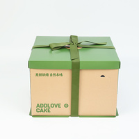 Boîte à gâteau personnalisée avec fenêtre et poignée, emballage alimentaire OEM pour pâtisseries, idéale pour les fêtes, anniversaires, mariages et cupcakes
