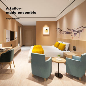 Groothandelsprijs Custom Houten 5-sterren Hotel Op Maat Kleur Appartement Hoofdeinde Slaapkamer Bed Meubelsets - Product Image 3