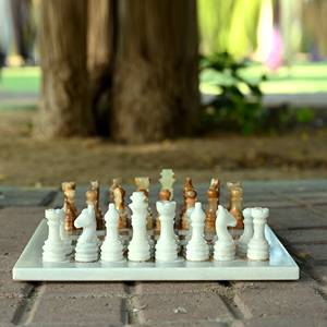 Jogos de Xadrez para Entretenimento Interno, Conjuntos de Xadrez de Mármore, Tabuleiro de Xadrez com Logotipo Personalizado, Xadrez de Mármore Quadrado de Alta Qualidade - Product Image 3