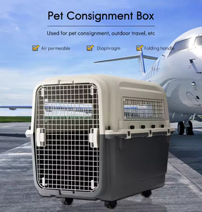Airline Approved Plastic <b>Pet</b> <b>Carrier</b> with Wheels Eco-Friendly Houses & Plastic Tray for Dogs Cats & Small Animals - Product Image 3