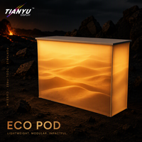 Comptoir de réception portable en aluminium pliable avec logo personnalisé imprimé, éclairage LED, graphique en tissu rétroéclairé, stand d'exposition pour salon professionnel