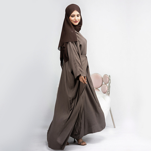 Berserk lin gaufré ouvert Abaya vêtements islamiques femmes musulmanes ouvert Abaya <span class=keywords><strong>Kimono</strong></span> femmes Cardigan - Product Image 5