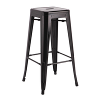 Tabouret de bar carré en métal, hauteur comptoir, avec design moderne et simple, durable pour la salle à manger, le bar à domicile, le restaurant, l'utilisation commerciale