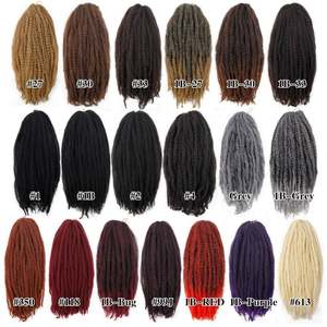Wholesale <b>Pre</b>-<b>stretched</b> Synthetic Marley Twist <b>Braid</b> <b>Hair</b> 18 Inch Afro Kinky Bulk Fluffy Tangle-Free Machine Double Weft 20 <b>Hair</b> - Product Image 5