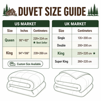 Couette d'hiver ultra-chaude 50% duvet de canard, taille King, avec compartiments, en coton anti-duvet, collection hôtelière extra chaude