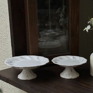 Assiette à gâteau et à dessert en porcelaine à motif végétal French <span class=keywords><strong>Muse</strong></span>, plateau sur pied, style rétro, luxe léger, décoration d'intérieur - Product Image 1