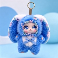 Peluche Lapin à Grandes Oreilles, Rembourrage Coton PP, Mignonne Poupée pour Enfants, Décoration Sac à Dos Fille, 5-7 Ans, 0-10cm