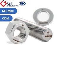 Pure Nickel 200 201 UNS N02200 N02201 2.406 2.4061 Ni 200 Alloy Hardware Strip Bars Stud Bolt Thread Rod and Nut Washer