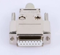 Conector de soldadura DB15 con capucha metálica, conector macho hembra D-Sub de 15 Pines, conectores adaptadores VGA de terminal RS232