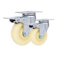 Roues pivotantes industrielles en nylon PP personnalisées de 1,5 pouce, 2 pouces, 2,5 pouces, 3 pouces, 4 pouces, 5 pouces avec frein