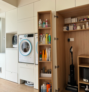 Armário Personalizado para Lavanderia com Espaço para Máquina de Lavar e Secar, Economia de Espaço para Unidade de Armazenamento de Lavanderia em Casa - Product Image 5