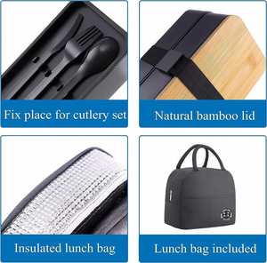 Promotional Lunch Box Food Grade Bento Box <b>for</b> Children and Adults PP Double Layer Lunch Box with Lunch Bag with Custom logo - Product Image 3